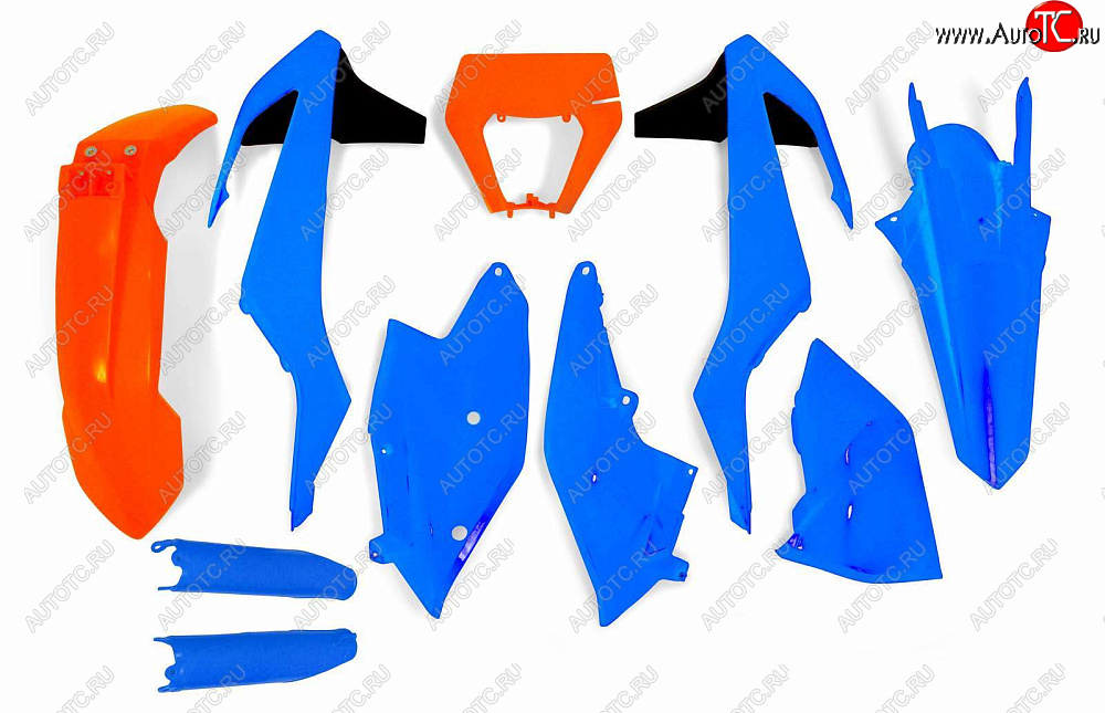 16 349 р. Комплект пластика R-Tech KTM EXCEXC-FXC-W 17-18 (R-KITKTM-CL0-528) голубойоранжевый  r-kitktm-cl0-528  с доставкой в г. Керчь