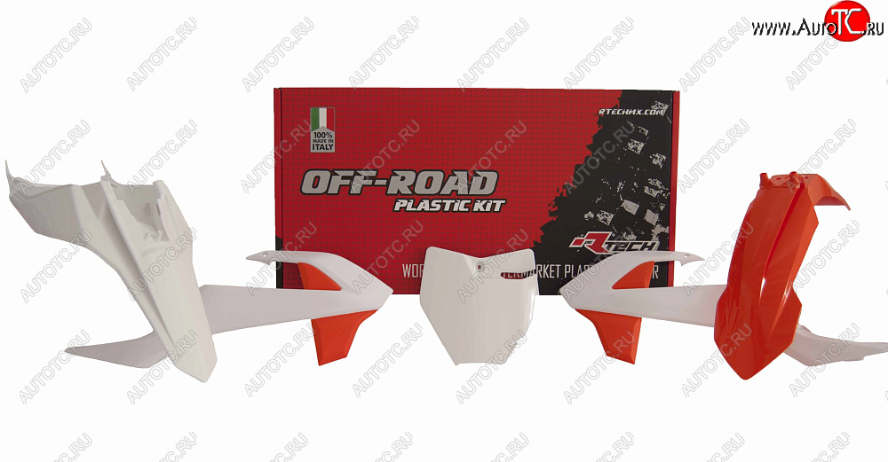 12 749 р. Комплект пластика R-Tech KTM SX65 16-20 (R-KITKTM-O19-500) оранжевыйбелый  r-kitktm-o19-500  с доставкой в г. Керчь