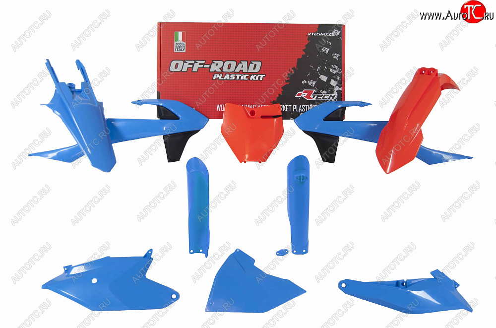 13 999 р. Комплект пластика R-Tech KTM SX85 18-22 (R-KITKTM-CL0-185) оранжевый-голубой  r-kitktm-cl0-185  с доставкой в г. Керчь