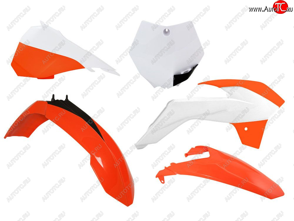 13 999 р. Комплект пластика R-Tech KTM SX 8513-17 (R-KITKTM-OEM-593) Бело-Оранжевый  r-kitktm-oem-593  с доставкой в г. Керчь