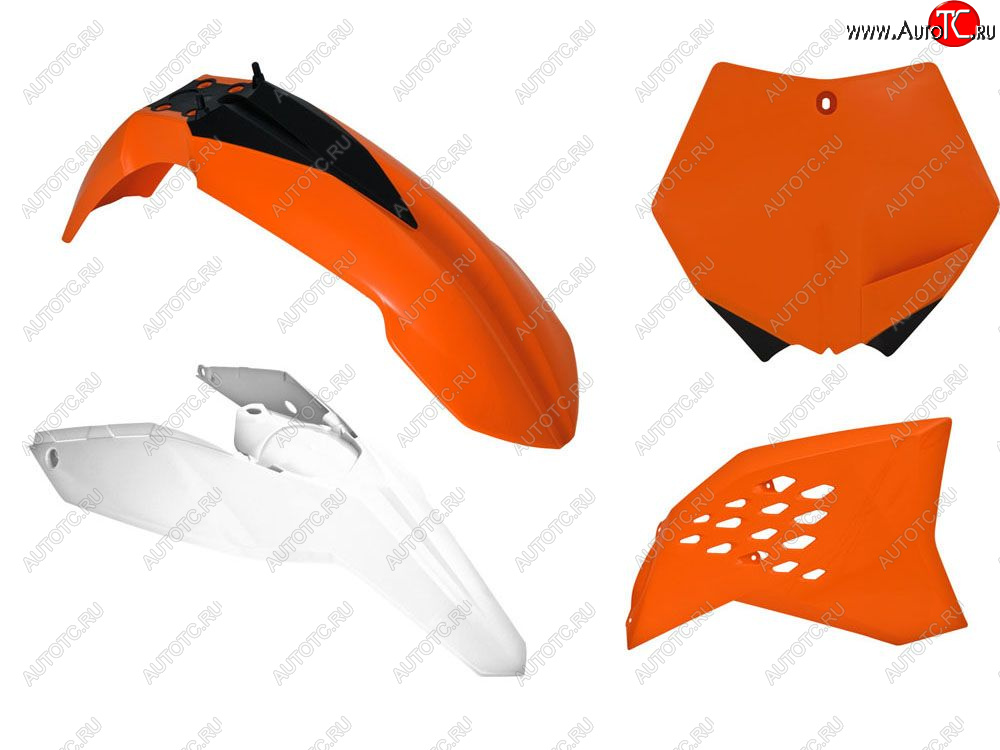 12 749 р. Комплект пластика R-Tech KTM SXSXF 07-10, EXCEXCF 08-11 (R-KITKTM-O11-505) Оранжево-Белый  r-kitktm-o11-505  с доставкой в г. Керчь