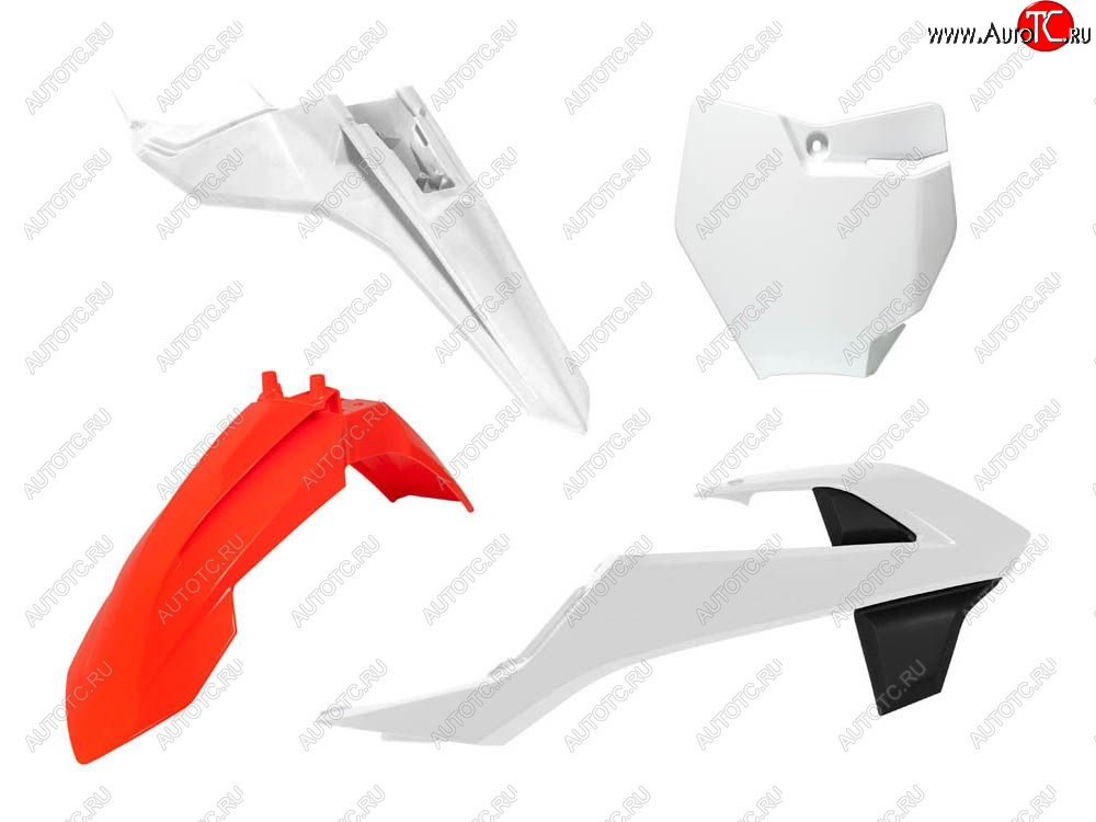 12 749 р. Комплект пластика R-Tech KTM SX 65 16-22 (R-KITKTM-O17-500) Бело-Черно-Оранжевый  r-kitktm-o17-500  с доставкой в г. Керчь