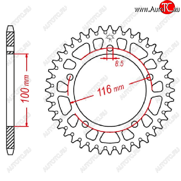 1 099 р. Звезда задняя ведомая M-CAX 457 44 Зубов ( JTR461 44 )  пм-00017518  с доставкой в г. Керчь