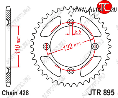 2 879 р. Звезда цепного привода JTR895 49  jtr895.49  с доставкой в г. Керчь