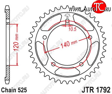 3 599 р. Звезда цепного привода JTR1792 47  jtr1792.47  с доставкой в г. Керчь