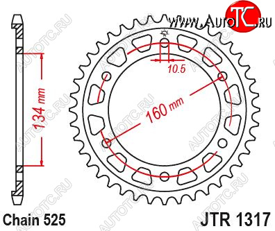 3 929 р. Звезда цепного привода JTR1317 43  jtr1317.43  с доставкой в г. Керчь