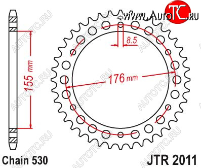4 029 р. Звезда цепного привода JTR2011 42  jtr2011.42  с доставкой в г. Керчь