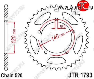 3 099 р. Звезда цепного привода JTR1793 43  jtr1793.43  с доставкой в г. Керчь