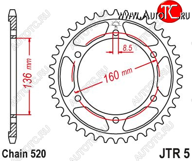 3 759 р. Звезда цепного привода JTR5 47  jtr5.47  с доставкой в г. Керчь