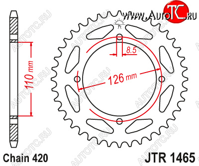 2 529 р. Звезда цепного привода JTR1465.46  jtr1465.46  с доставкой в г. Керчь