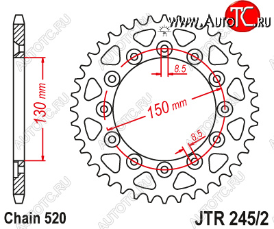 2 969 р. Звезда цепного привода JTR2452.43  jtr2452.43  с доставкой в г. Керчь