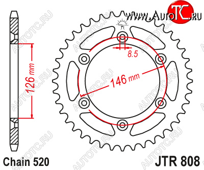 3 789 р. Звезда цепного привода JTR808.48SC  jtr808.48sc  с доставкой в г. Керчь