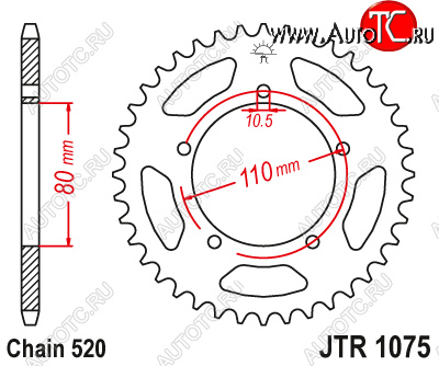 2 899 р. Звезда цепного привода JTR1075 36  jtr1075.36  с доставкой в г. Керчь