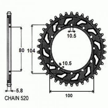 Звезда привода Sunstar 1-3356-40 (JTR1478.40)  1-3356-40