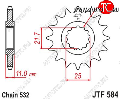 1 699 р. Звезда цепного привода JTF584 17  jtf584.17  с доставкой в г. Керчь