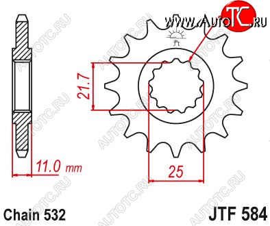 1 599 р. Звезда цепного привода JTF584 16  jtf584.16  с доставкой в г. Керчь