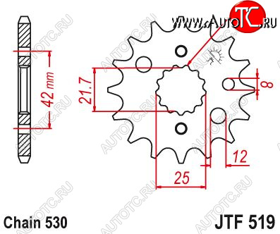 1 149 р. Звезда цепного привода JTF519 16  jtf519.16  с доставкой в г. Керчь