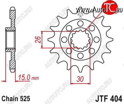 1 969 р. Звезда цепного привода JTF404 17  jtf404.17  с доставкой в г. Керчь