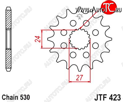 1 829 р. Звезда цепного привода JTF423 17  jtf423.17  с доставкой в г. Керчь