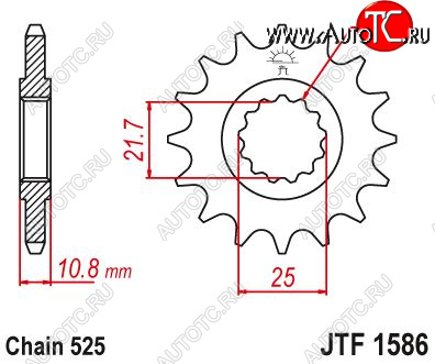 1 649 р. Звезда цепного привода JTF1586 16  jtf1586.16  с доставкой в г. Керчь