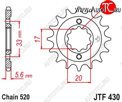 1 189 р. Звезда цепного привода JTF430 13  jtf430.13  с доставкой в г. Керчь