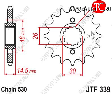 1 859 р. Звезда цепного привода JTF339 16  jtf339.16  с доставкой в г. Керчь
