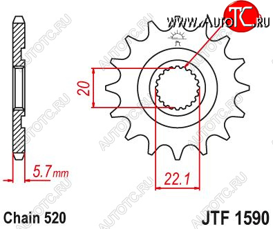 1 529 р. Звезда цепного привода JTF1590 13SC  jtf1590.13sc  с доставкой в г. Керчь