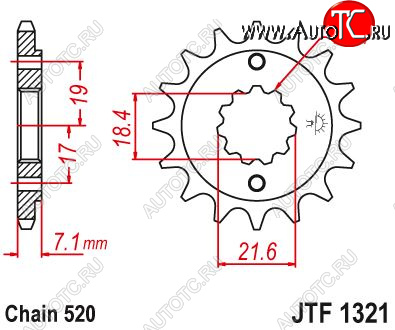 1 149 р. Звезда цепного привода JTF1321 13  jtf1321.13  с доставкой в г. Керчь