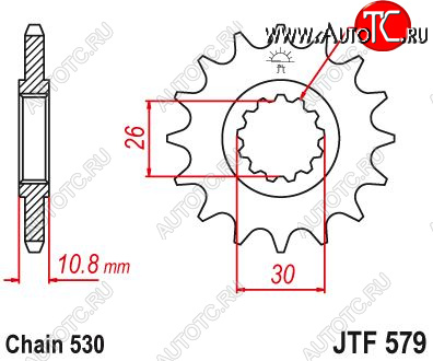 1 699 р. Звезда цепного привода JTF579 17  jtf579.17  с доставкой в г. Керчь