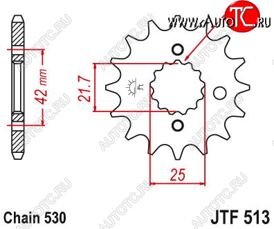 1 059 р. Звезда цепного привода JTF513 15  jtf513.15  с доставкой в г. Керчь