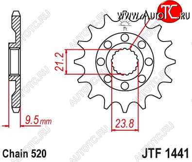 1 699 р. Звезда цепного привода JTF1441 13sc  jtf1441.13sc  с доставкой в г. Керчь
