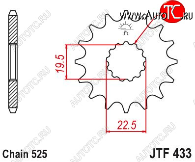 949 р. Звезда цепного привода JTF433 14  jtf433.14  с доставкой в г. Керчь