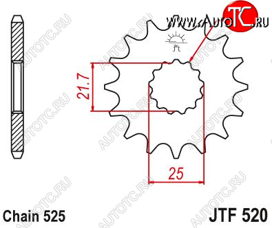 1 149 р. Звезда цепного привода JTF520 15  jtf520.15  с доставкой в г. Керчь
