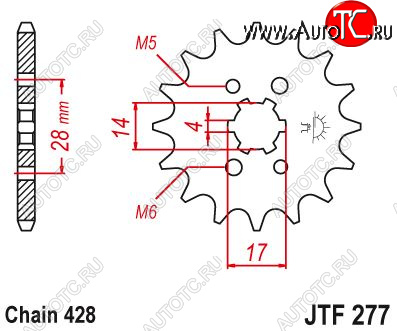599 р. Звезда цепного привода JTF277 13  jtf277.13  с доставкой в г. Керчь