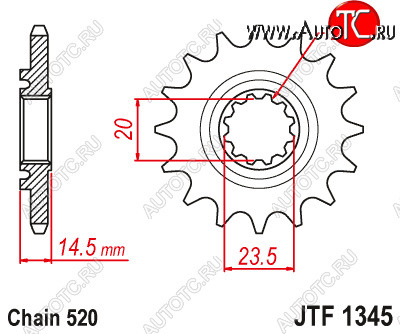 1 699 р. Звезда цепного привода JTF1345 13RB  jtf1345.13rb  с доставкой в г. Керчь