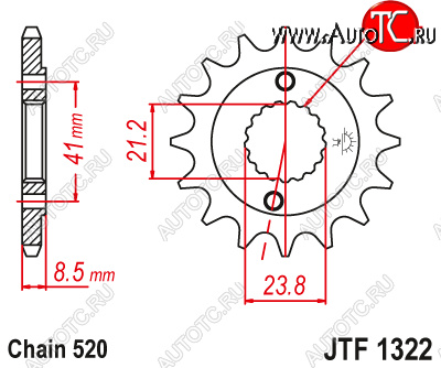 1 429 р. Звезда цепного привода JTF1322 14  jtf1322.14  с доставкой в г. Керчь