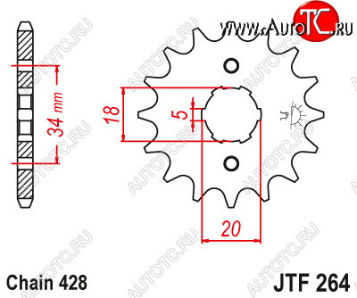 499 р. Звезда цепного привода JTF264 16  jtf264.16  с доставкой в г. Керчь