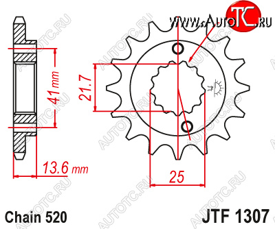 1 809 р. Звезда цепного привода JTF1307 14  jtf1307.14  с доставкой в г. Керчь