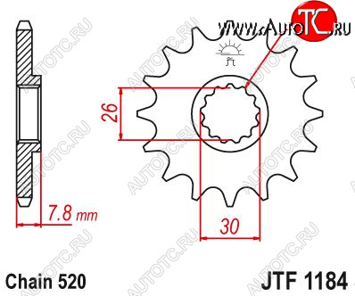 1 499 р. Звезда цепного привода JTF1184 18  jtf1184.18  с доставкой в г. Керчь
