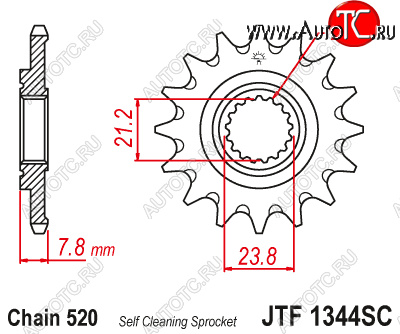 1 849 р. Звезда цепного привода JTF1344.13SC  jtf1344.13sc  с доставкой в г. Керчь