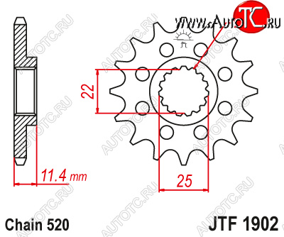 1 759 р. Звезда цепного привода JTF1902.15  jtf1902.15  с доставкой в г. Керчь