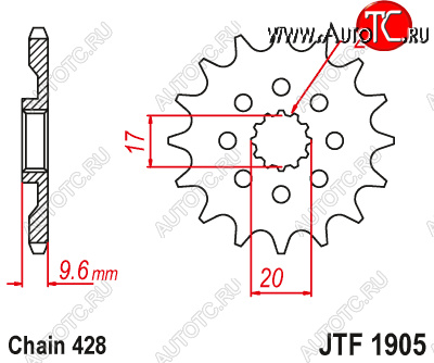 1 229 р. Звезда цепного привода JTF1905.13  jtf1905.13  с доставкой в г. Керчь