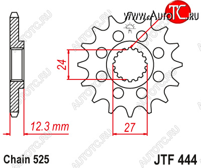 2 049 р. Звезда цепного привода JTF444.17  jtf444.17  с доставкой в г. Керчь