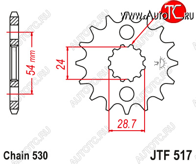 1 359 р. Звезда цепного привода JTF517 17  jtf517.17  с доставкой в г. Керчь