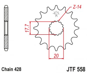 Звезда цепного привода JTF558.14  jtf558.14