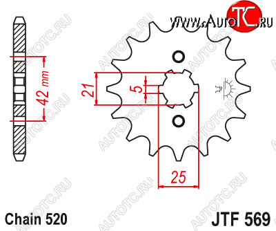 1 169 р. Звезда цепного привода JTF569.13  jtf569.13  с доставкой в г. Керчь