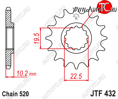 1 149 р. Звезда цепного привода JTF432 13  jtf432.13  с доставкой в г. Керчь