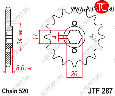 1 149 р. Звезда цепного привода JTF287 13  jtf287.13  с доставкой в г. Керчь