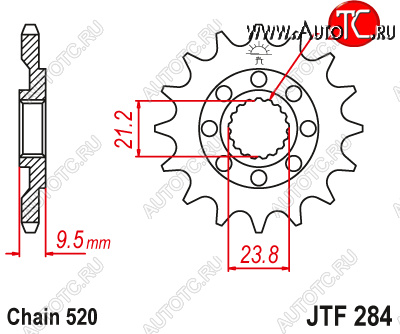1 149 р. Звезда цепного привода JTF284 14  jtf284.14  с доставкой в г. Керчь