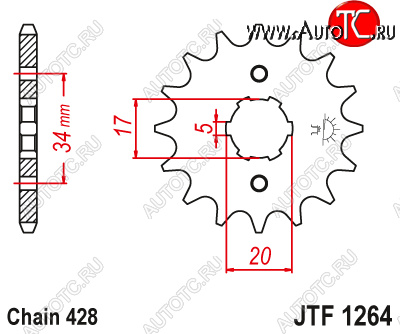 599 р. Звезда цепного привода JTF1264 15  jtf1264.15  с доставкой в г. Керчь